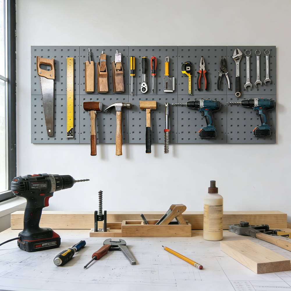 Workshop Use Tools - Pegboard 28cm Square | Multi-Use Wall
