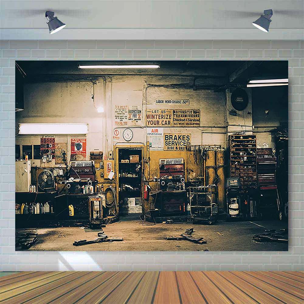 Retro Car Repairs Backdrop Too - Workshop Tools Photos recensione e prezzo