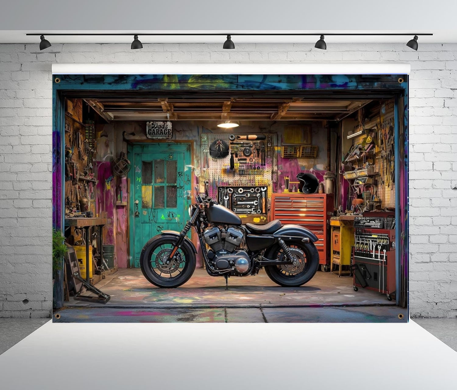Vintage Motorcycle Garage Phot - Workshop Tools Photos recensione e prezzo
