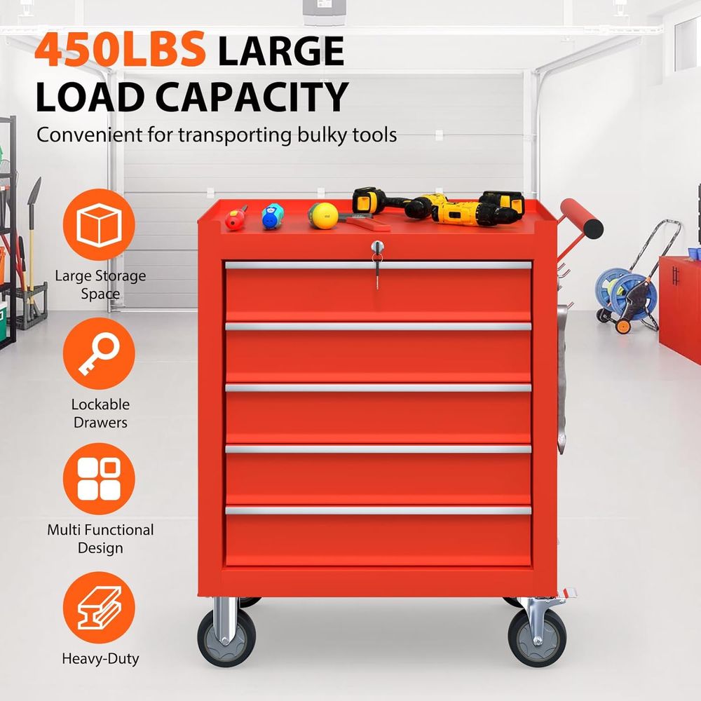 Red High-Capacity Mobile Tool  - Workshop Tools Needed recensione e prezzo