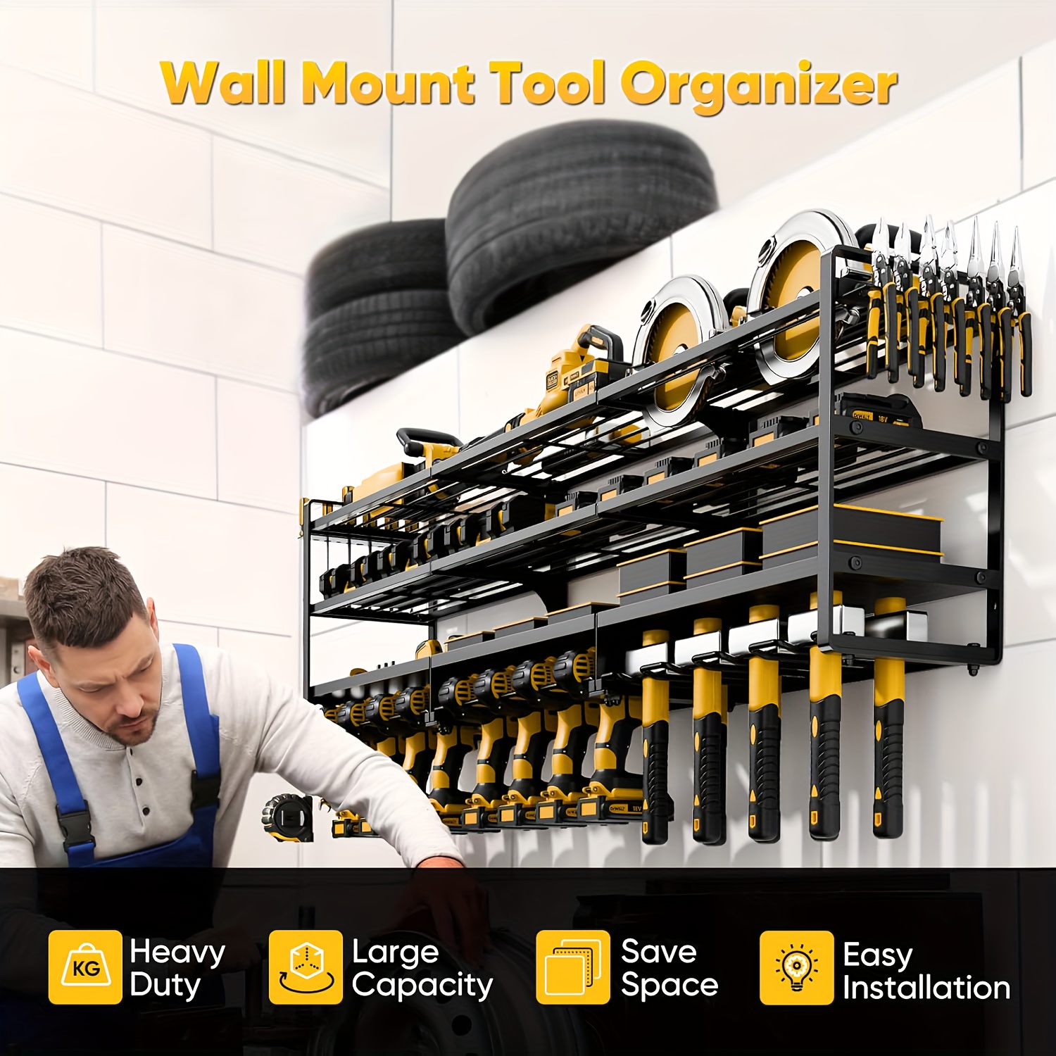 Large Power Tool Organizer Wal - Workshop Use Tools recensione e prezzo