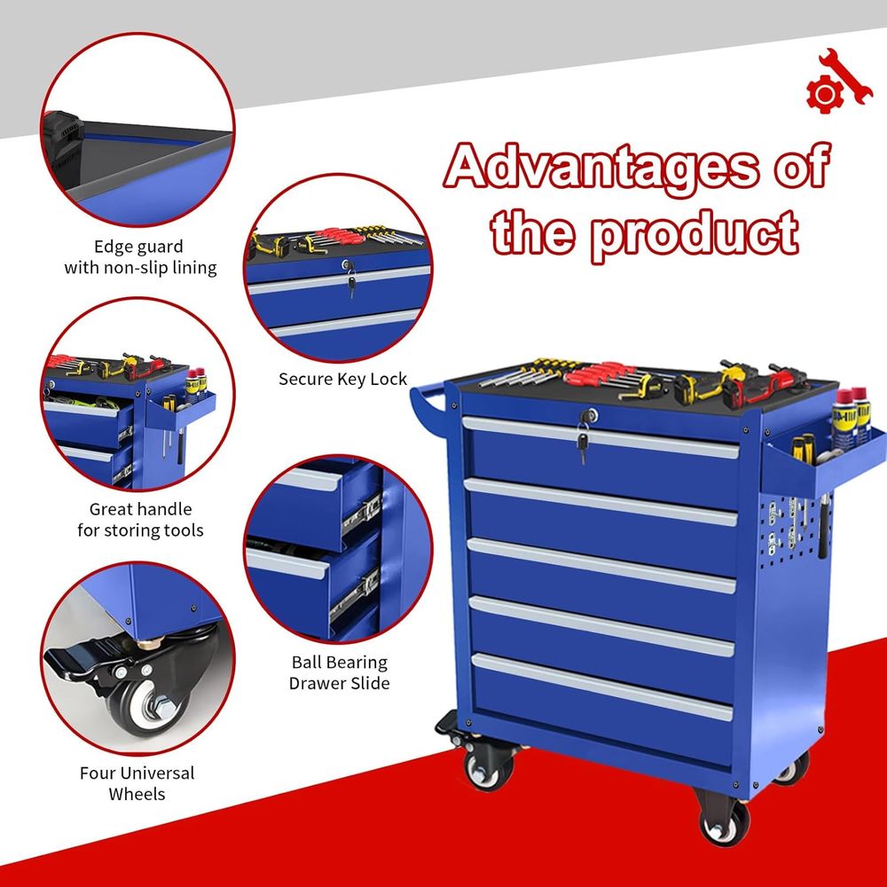 5 Drawer Wheeled Lockable Meta - Workshop Tools Needed recensione e prezzo